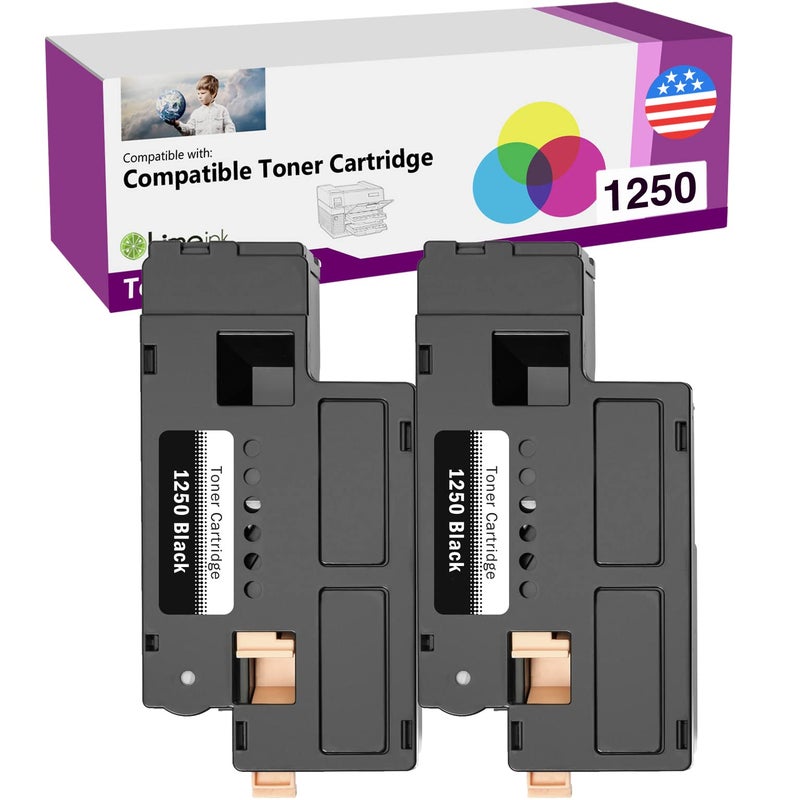 Limeink Compatible Toner Cartridge Replacement for Dell 810wh C1765nf C1765nfw C1760nw 1250c 1355cnw Printer Cartridges Ink for 1250 (2 Black) - Image 1